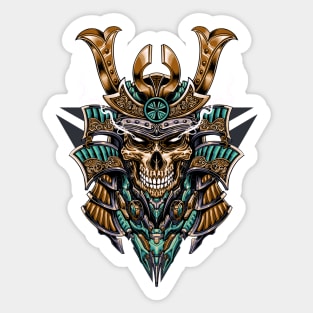 Great Skull Samurai Mecha Illustration 1 Sticker